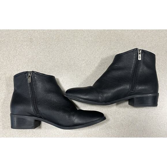 American Rag AR Jolene Ankle Boot Women's Sz 9.5 Black Leather Zip Block Heel - Picture 5 of 10